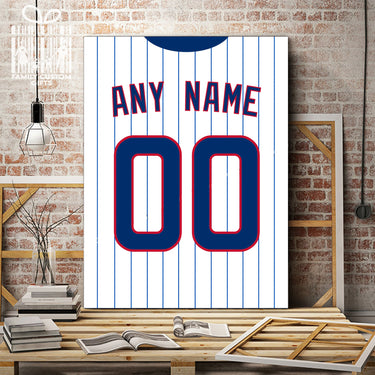Chicago Jersey Custom Canvas Print Wall Art for Boy Girl Men Women Baseball Personalized Canvas Art